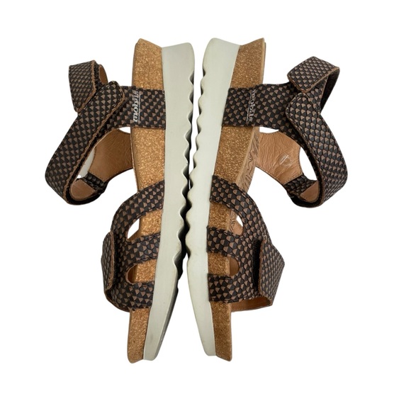 Mobils Mephisto Leather Ergonomic 37 Sandals Brown Comfort Granola Girl Gorpcore - Picture 2 of 15